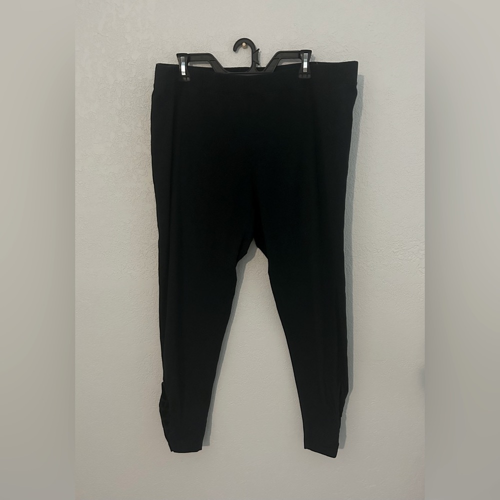 SOFT SURROUNDINGS black sweatpants leggings cotton ankle crop capri joggers 2X - Picture 3 of 8